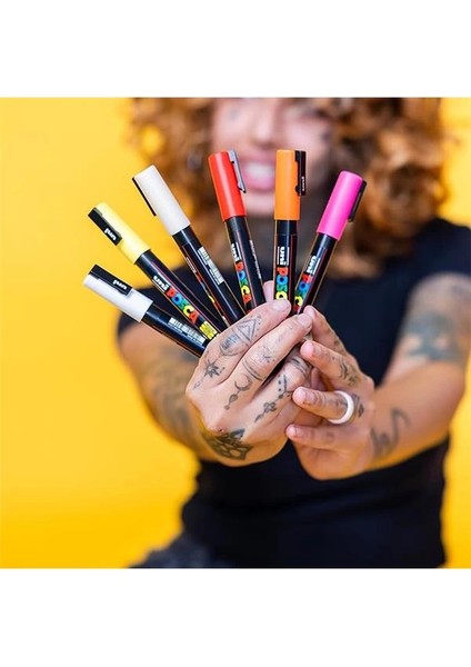 Full Set 8 Akrilik Boya Kalemi Ters Çevrilebilir Orta Uçlu Kalem Uçları, Kalemleri Kaya
