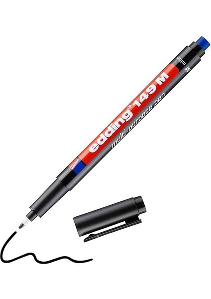 149 M Silgili Permanent Kalem - Asetat Kalemi - Siyah - 1 Kalem - Yuvarlak Uç 1 mm