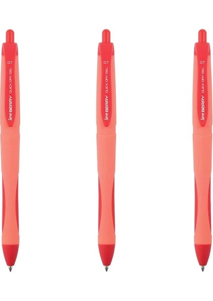 Jel Kalem Berry 07 Kırmızı 3lü Set