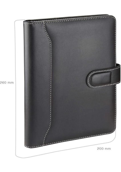 4530 Ajanda Tarihsiz Çizgili 17 x 24 cm Ajanda/defter Hesap Makineli Suni Deri Organizer, Siyah modelleri