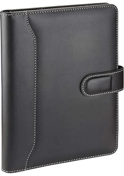 4530 Ajanda Tarihsiz Çizgili 17 x 24 cm Ajanda/defter Hesap Makineli Suni Deri Organizer, Siyah indirimleri