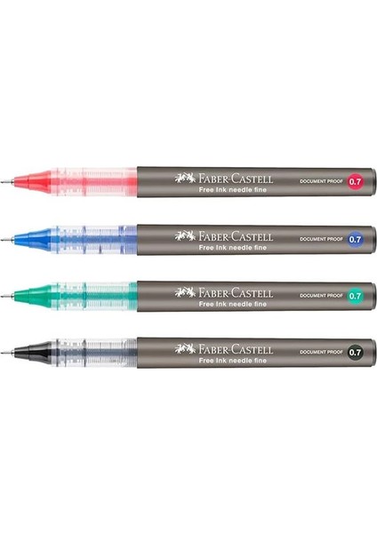 Faber-Castell Free Ink Roller Kalem 0.7, Kırmızı, Silinmez Kalıcı Mürekkep, Iğne Uçlu, Akıcı Yazım modelleri