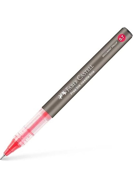 Faber-Castell Free Ink Roller Kalem 0.7, Kırmızı, Silinmez Kalıcı Mürekkep, Iğne Uçlu, Akıcı Yazım indirimleri