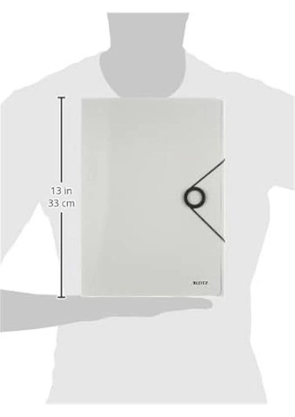 Solid Ince Lastikli Dosya, 150 Sayfa Kapasiteli, Beyaz, 45631001