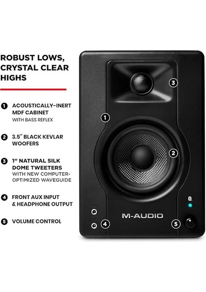 M-Audio Bx3 Bt, 3.5" 120W Bluetooth Stüdyo Hoparlörleri indirimleri