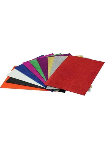 Eva 20 x 30 cm 10 Renk 2 mm Simli, Yapışkanlı