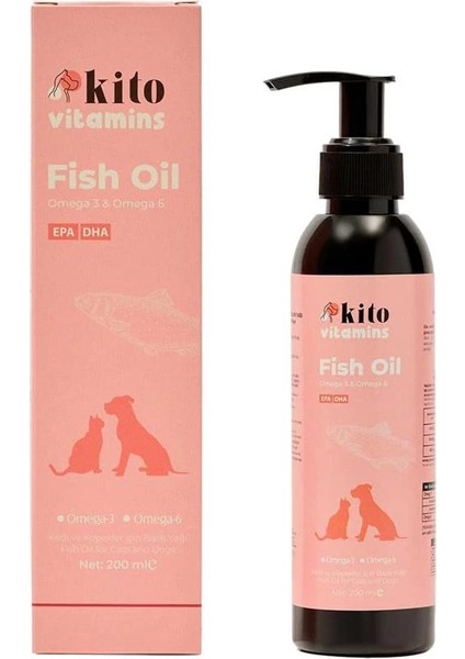 Balık Yağı 200 ml (Kedi ve Köpekler Için Omega 3 & 6 Içerikli Deri, Tüy, Eklem ve Kalp Sağlığı