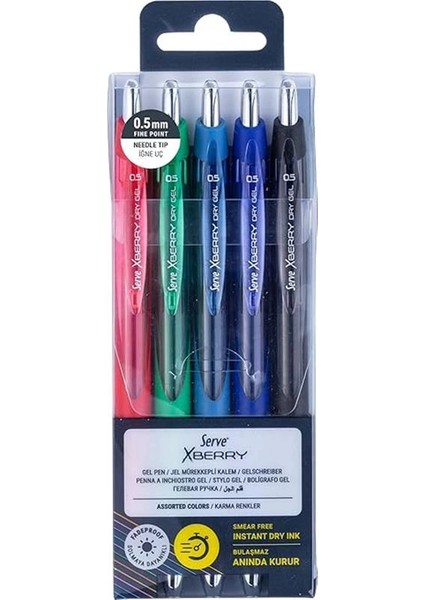 Xberry Jel Kalem 05MM Igne Uc 5 Li Pet.