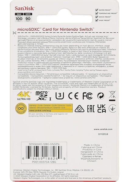 Microsdhc Uhsi Card For Nintendo Switch 128GB, 100MB/S Read; 90MB/S Write fırsatları