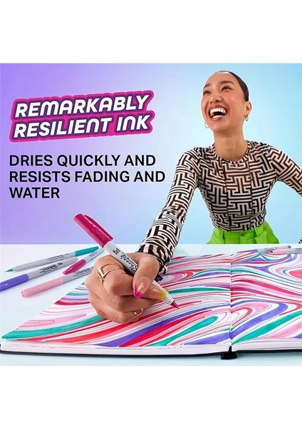 Glam Pop Kalıcı Markörler, Kalın Ayrıntılar Için Ince Nokta, Çeşitli Canlı Renkler | 5 modelleri