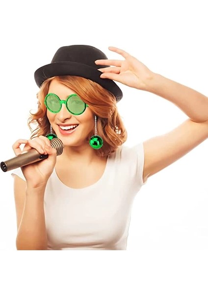 Disko Toplu Küpeli Parti Gözlüğü Yeşil Renk indirimleri