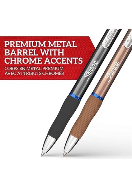 S-Gel Metal Jel Kalem, 0,7 mm Uç, Metal Gri & Bronz 2'li Paket, Siyah Mürekkep fiyatları