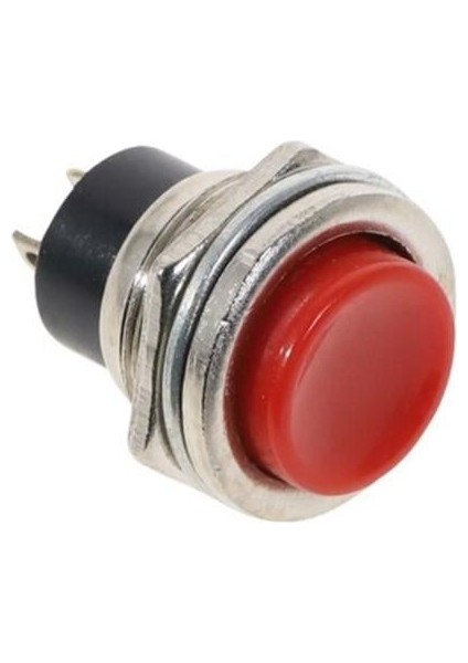 IC-180 Yuvarlak 16MM Kırmızı Metal Buton DS-212