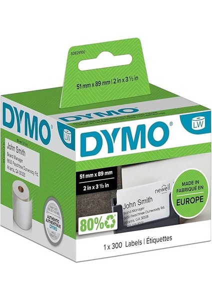 S0929100, Lw Randevu/isim Yaka Kart Etiketi, (51X89 Mm) 300 Etiket/padet modelleri