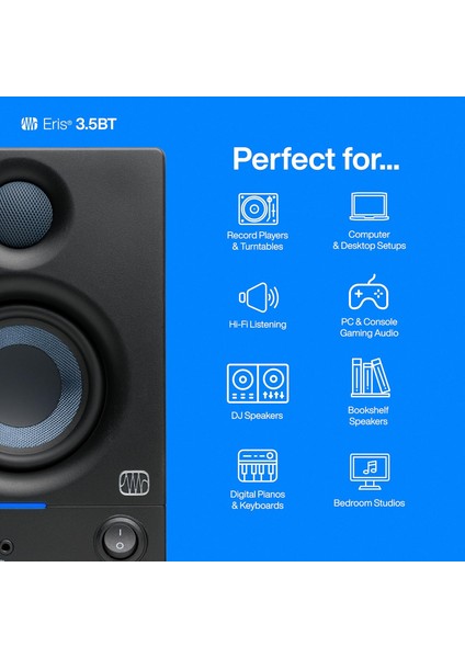 Eris 3.5bt (2. Nesil) | 3.5" Bluetooth Kablosuz Teknolojili Medya Referans Monitör, 50 Watt modelleri