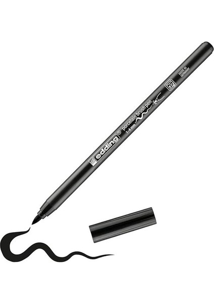 4200 Fırça Uçlu Porselen Kalemi - Siyah - 1 Kalem - Fırça Ucu 1-4 mm