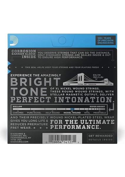 D'addario EXL110 Elektro Gitar Teli (10-46) fiyatları
