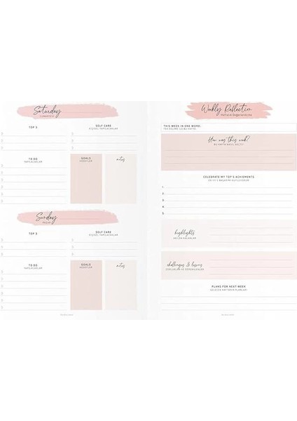 17X24 Metalik Süresiz Planlayıcı Ajanda Deft Mavi