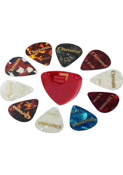 10'lu Pena Şarjörü Hediyeli Orjinal Sedefli Kaliteli Gitar Penası Seti