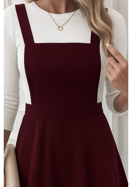 Kadın Askılı Sırttan Çapraz Detaylı Kısa Kiloş Kadife Mini Elbise fırsatları