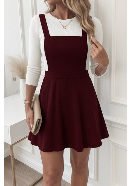 Kadın Askılı Sırttan Çapraz Detaylı Kısa Kiloş Kadife Mini Elbise indirimleri