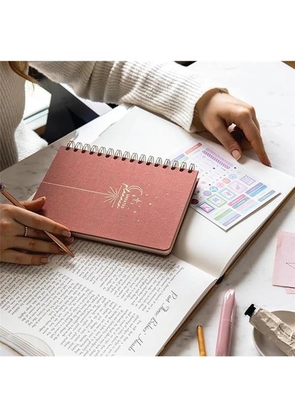 A5 Spiralli Keten Süresiz Planlayıcı Ajanda Pembe