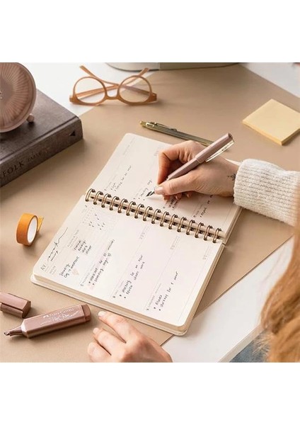 A5 Spiralli Keten Süresiz Planlayıcı Ajanda Pembe fiyatları