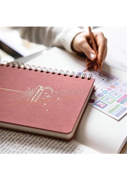 A5 Spiralli Keten Süresiz Planlayıcı Ajanda Pembe modelleri