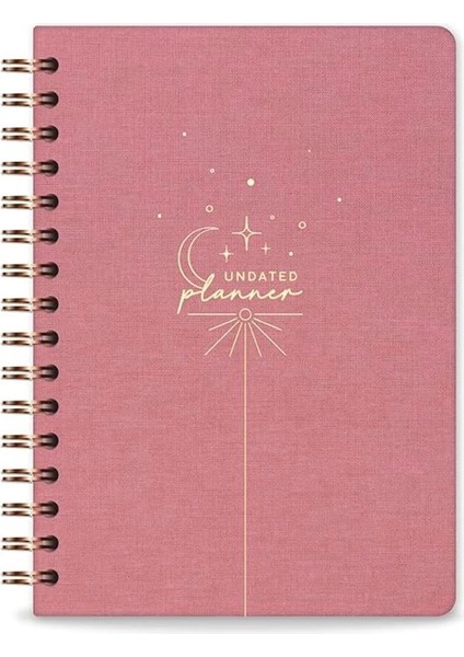 A5 Spiralli Keten Süresiz Planlayıcı Ajanda Pembe indirimleri