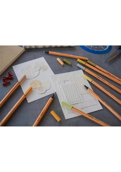 Point 88 - Ince Keçe Uçlu Kalem - Zebrui Çanta - 20 Adet - Çeşitli Renkler