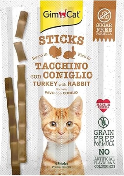 Sticks Hindi Etli Tavşan Etli Tahılsız Ödül Çubukları 4lü 20 gr