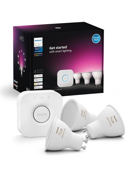 wca 4.2W GU10 Renkli Spot Akıllı Ampul 3'lü Başlangıç Seti