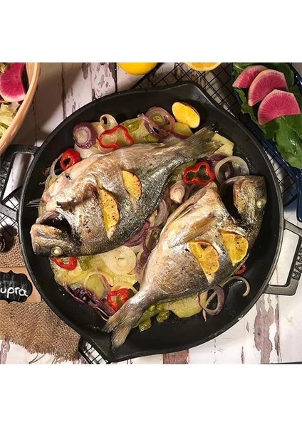 Döküm Yuvarlak Kızartma Tavası, Metal Kulplu, 26 Cm, Siyah fiyatları