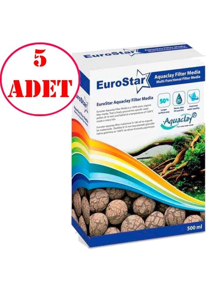 Aquaclay Akvaryum Filtre Malzemesi 500 ml 5 Adet