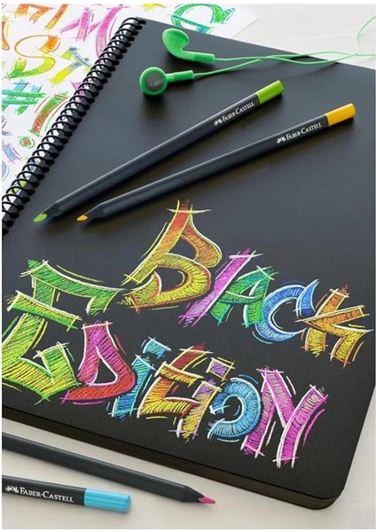 Faber-Castell 116436 - Renkli Kalemler Blackwood, Black Edition, 36'lı Kutu