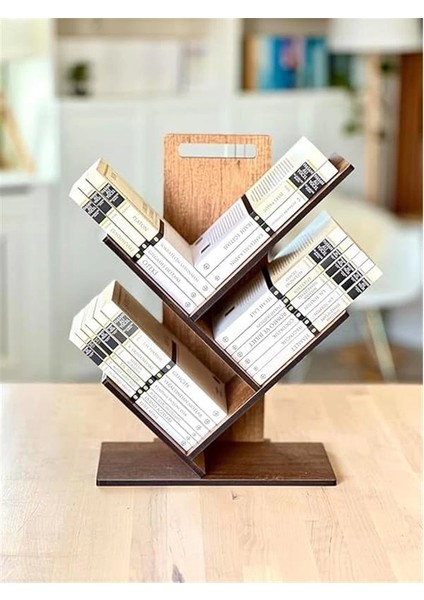- MK20 Geometrik Masaüstü Ağaç Kitaplık (Küçük)