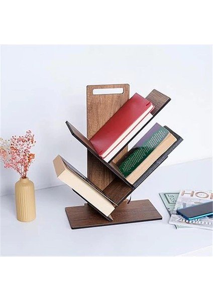 - MK20 Geometrik Masaüstü Ağaç Kitaplık (Küçük)