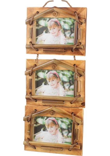 El Yapımı Doğal Ahşap 3’lü Bambu Bamboo Fotoğraf Çerçevesi Dekoratif Ev Ofis Hediyesi Duvar Süsü - 8 fırsatları