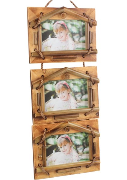 El Yapımı Doğal Ahşap 3’lü Bambu Bamboo Fotoğraf Çerçevesi Dekoratif Ev Ofis Hediyesi Duvar Süsü - 8 indirimleri