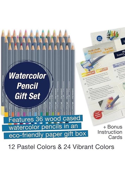 Faber-Castell Goldfaber Aqua Boya Kalemi Hediye Seti 36’lı, 12 Pastel ve 24 Klasik Renk, Yüksek modelleri