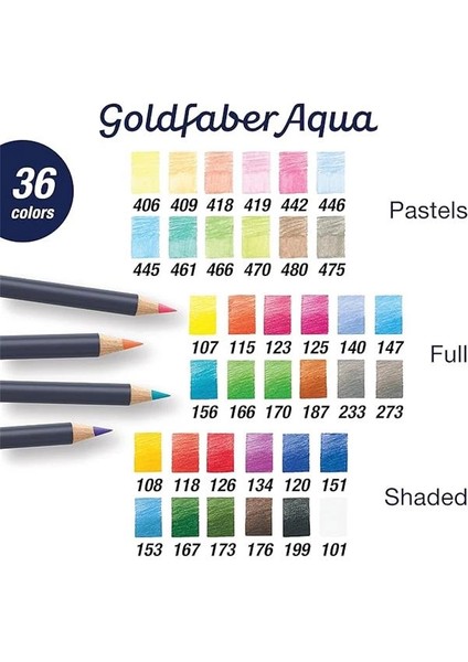 Faber-Castell Goldfaber Aqua Boya Kalemi Hediye Seti 36’lı, 12 Pastel ve 24 Klasik Renk, Yüksek fırsatları