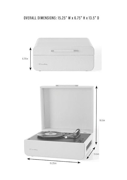 CR6255A-FG4 Mercury Pikap, 2 Dahili Hoparlörlü, Bluetooth In & Out ve Aux, 3 Hızlı Retro Pla modelleri