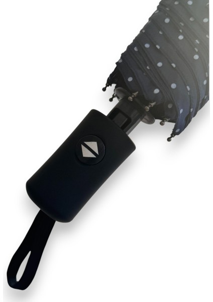 Lacivert Puantiyeli Tam Otomatik 8 Telli Kısa Şemsiye, Şık ve Kullanışlı. indirimleri