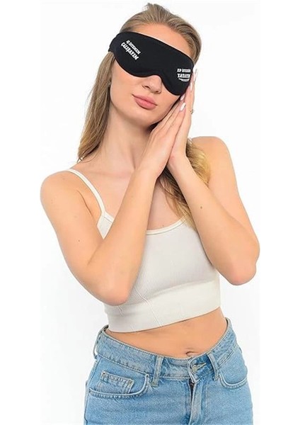 Yıkanabilir Siyah Pamuklu Uyku Maskesi Göz Bandı modelleri