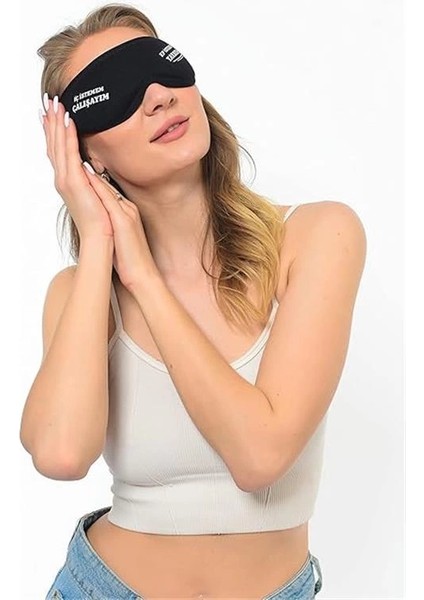 Yıkanabilir Siyah Pamuklu Uyku Maskesi Göz Bandı fırsatları