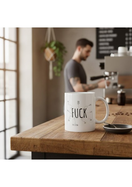 Fuc*ker Baskılı Porselen Kupa-Standart Kulplu Kupa-Motto-Hediye-Nah-Fuc*k fiyatları