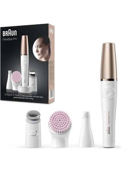 Facespa Pro 912 Yüz Epilatörü, 3 Ekstra Ürün, Beyaz/bronz