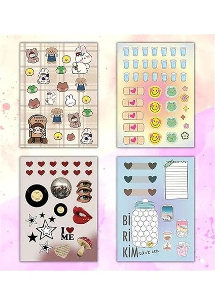 Vintage My Dıy Sticker Book 24 * 17 cm 16 Sayfa Özel Tasarım Rengarenk Sticker Kitabı modelleri