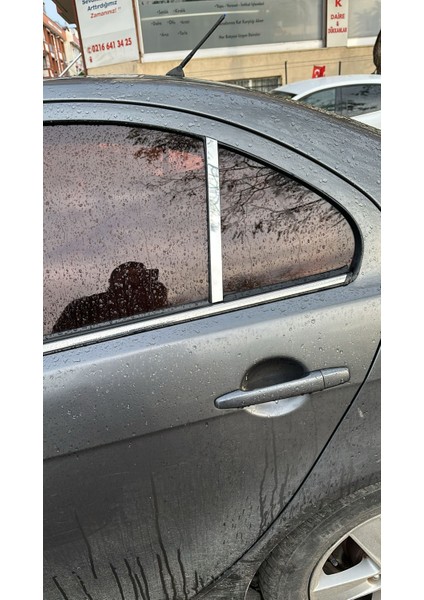Mitsubishi Lancer Kasaya Uyumlu Kapı Direği Krom Paslanmaz Çelik 2 Parça Cam Direk