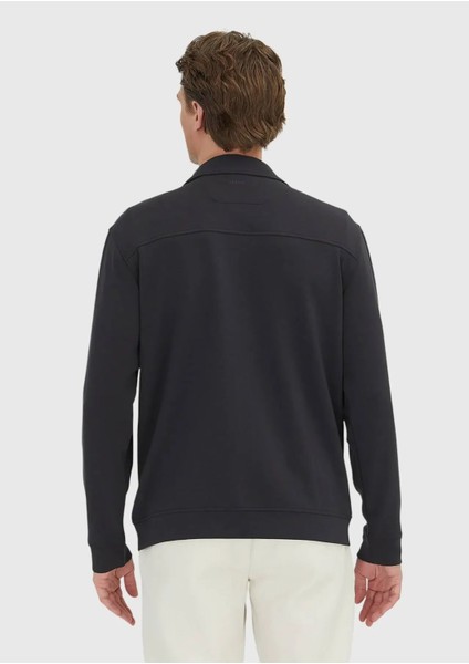 Antrasit Polo Yaka Düz Sweatshırt fırsatları